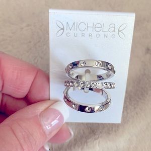 Michela 3 bands with cz’s in size 7